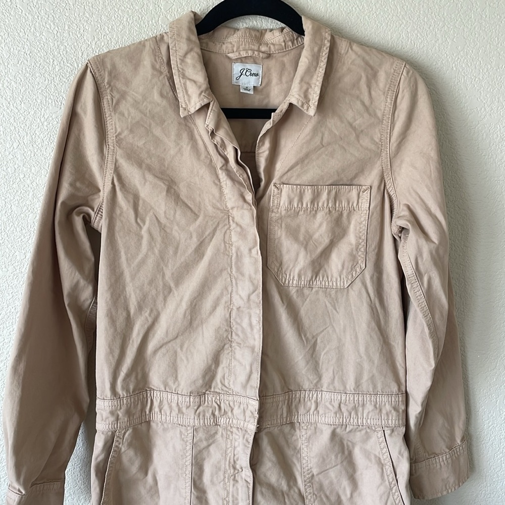 J. Crew Foundry Chino Coveralls Jumpsuit W’s 2 Khaki AW339 Minimalist Utility - Picture 7 of 16